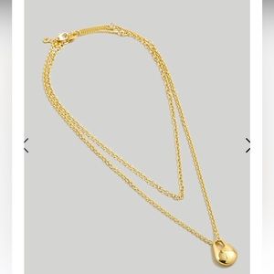 Madewell Droplet Two-Pack Droplet Necklace Set Vintage Gold